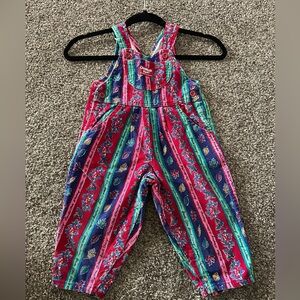 Vintage OshKosh bib overalls in size 2t with snap inseam
